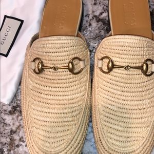 Gucci Princetown Raffia Straw Sand Beige Loafer